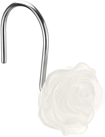 12 Pc Glowing Rose Shower Hooks Elegant Bathroom Decor