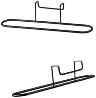 Alipis 2pc Towel Holder Rack Organizer Space-Saving Design Black White