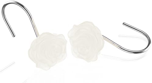12 Pc Glowing Rose Shower Hooks Elegant Bathroom Decor