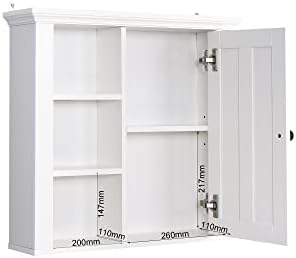 Xiaosenlin Wall-Mounted Medicine Cabinet with Adjustable Shelf for Bathroom Home Use