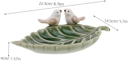 SOIMISS Ceramic Leaf Trinket Dish Bird Design