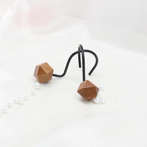 Natural Wood Decorative Shower Curtain Hangers
