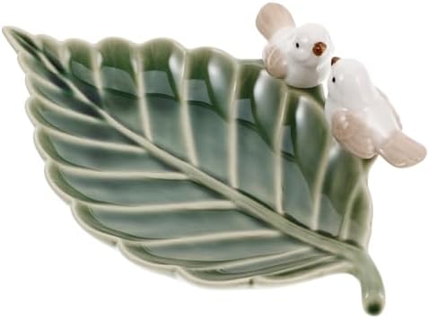 SOIMISS Ceramic Leaf Trinket Dish Bird Design