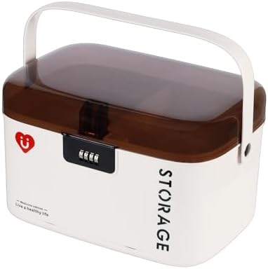 PENCK 4-Digit Combination Medicine Lock Box for Home and Travel