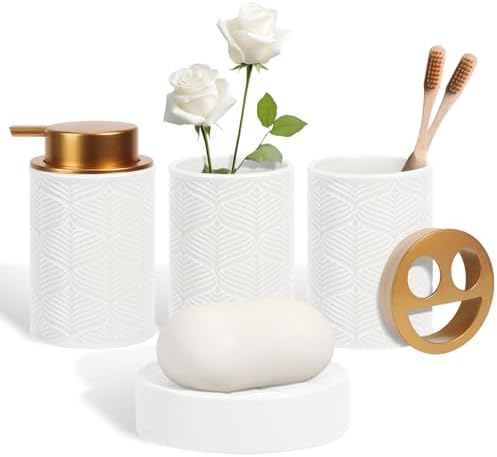 Kukikan 4-Piece Modern Ceramic Bathroom Set White