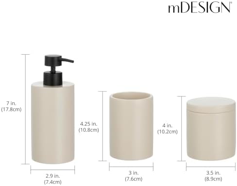 3-Piece Bathroom Vanity Accessory Set for Modern Aesthetics and Functionality