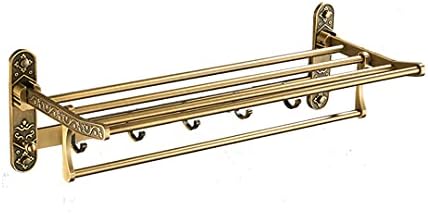 Antique Brass Towel Bar Cup Holders Roll Paper Holder Soap Dish Hairdryer Rack
