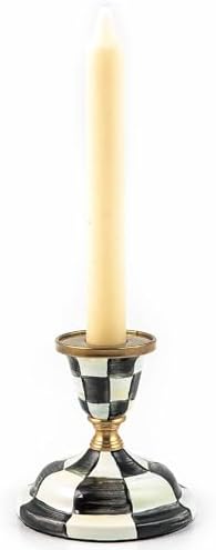 Mackenzie-Childs Short Candlestick with Courtly Check