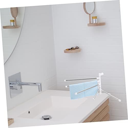 1Set Stainless Steel Rotating Towel Rack for Space-Saving Bathroom Storage
