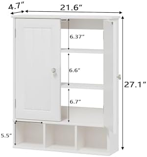 Modern Adjustable Wall-Mounted Medicine Cabinet
