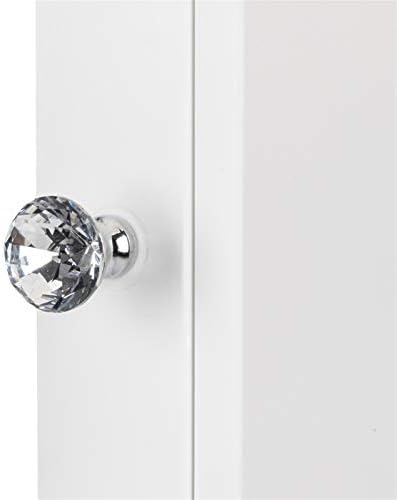 Mirror Wall Cabinet with Adjustable Shelves and Crystal Knob