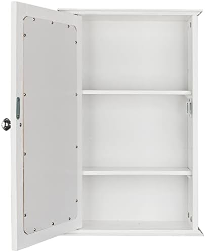 Mirror Wall Cabinet with Adjustable Shelves and Crystal Knob