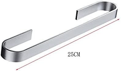 Sturdy Wall-Mounted Towel Rail BlackSilver for Bathroom Storage