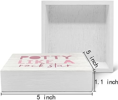 Happy Kids Bathroom Quote Wood Rock Star Box