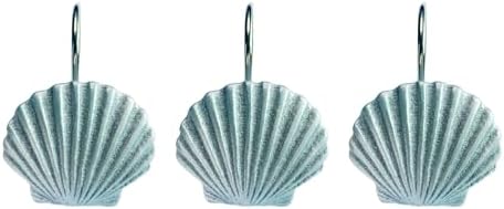 Stylish Silver Starfish Shower curtain hooks Set of 12