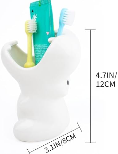 FlidRunest Kids Hippo Toothbrush Holder - Cute Hippo-Shaped Toothbrush Cup for Kids