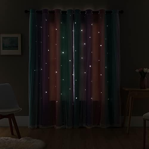Soft Pink Rainbow Blackout Curtains for Kids Rooms Premium Window Treatment