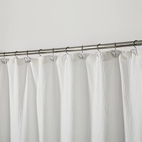Estmy Decorative Butterfly Shower Curtain Hooks 12PCS