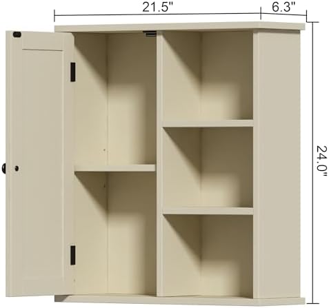 Treocho 3-Open-Shelf Medicine Cabinet