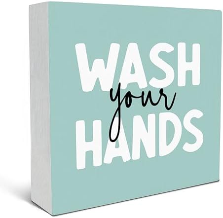 SRADMO Kids Bathroom Quote Wash Your Hands Get Ready to Wash Right