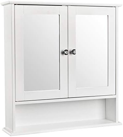 Rpuzonier Wall-Mounted Bathroom Cabinet - Double Mirror Storage