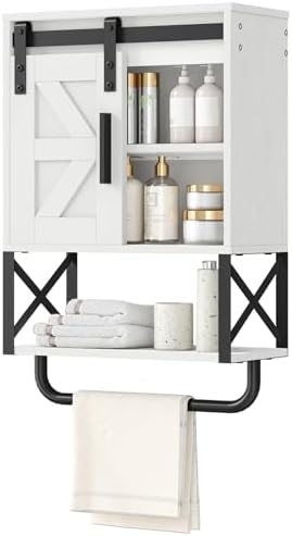 HOOBRO Bathroom Wall Cabinet with Barn Door