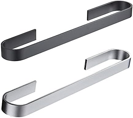 Sturdy Wall-Mounted Towel Rail BlackSilver for Bathroom Storage