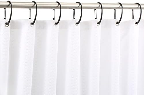 ZESLMG Black D-Shaped Shower Curtain Hooks Set of 12