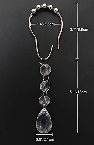Elegant 304 Stainless Steel Acrylic Shower Curtain Hangers