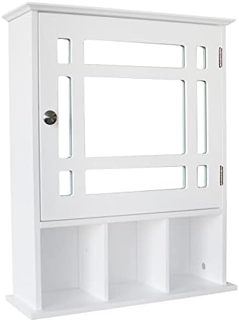 AOCOROE Medicine Cabinet with Mirror and 3 Storage Compartments