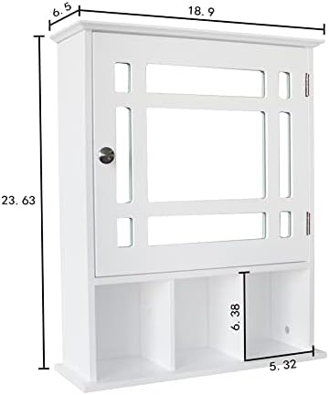 AOCOROE Medicine Cabinet with Mirror and 3 Storage Compartments
