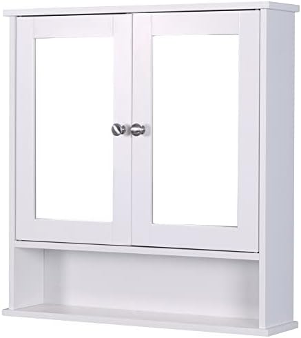 Huedimboene Wall-Mounted Bathroom Medicine Cabinet with Mirror Adjustable Shelf