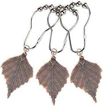 Birch Tree Leaf shower curtain hooks with vibrant autumnal design
