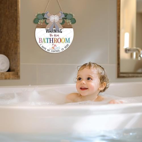 TOARTi Playful Kids Bathroom Wood Sign