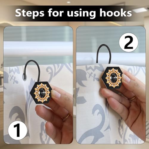 Luxury Diamond Design Decorative Shower Curtain Hooks