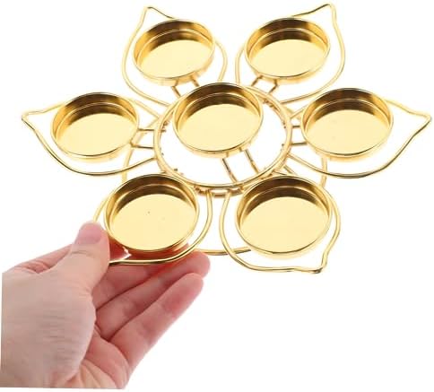 HOLIDYOYO Elegant 7-Branch Buddhist Oil Lamp Holder