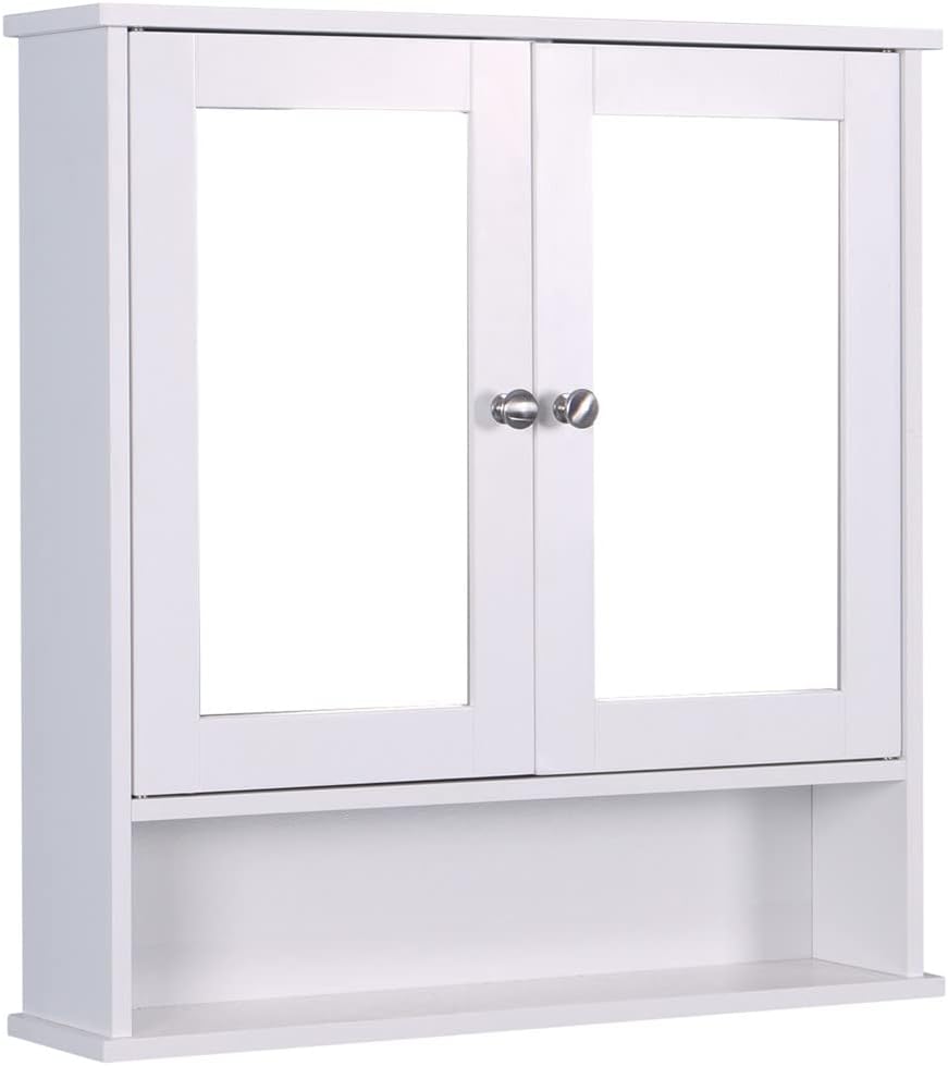 Huedimboene Wall-Mounted Bathroom Medicine Cabinet with Mirror Adjustable Shelf