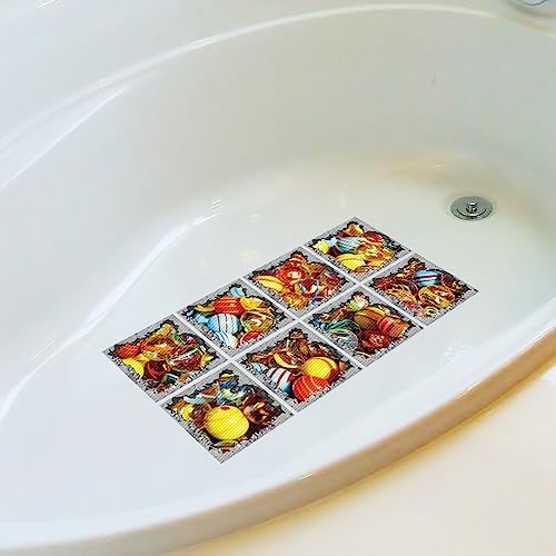 Non Slip Bathtub Stickers Square 51x51 Inch 8pcs for Adults and Kids