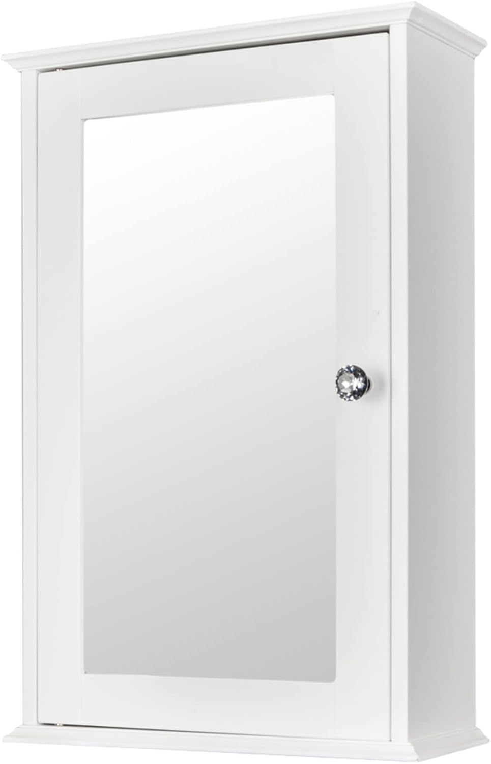 Mirror Wall Cabinet with Adjustable Shelves and Crystal Knob