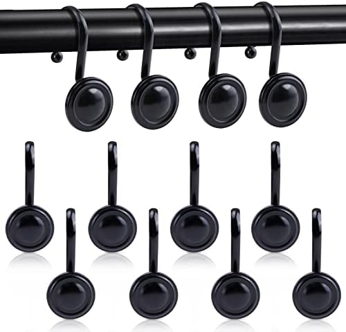 DIBALIYI Rust Proof Metal Shower Curtain Hooks Set of 12