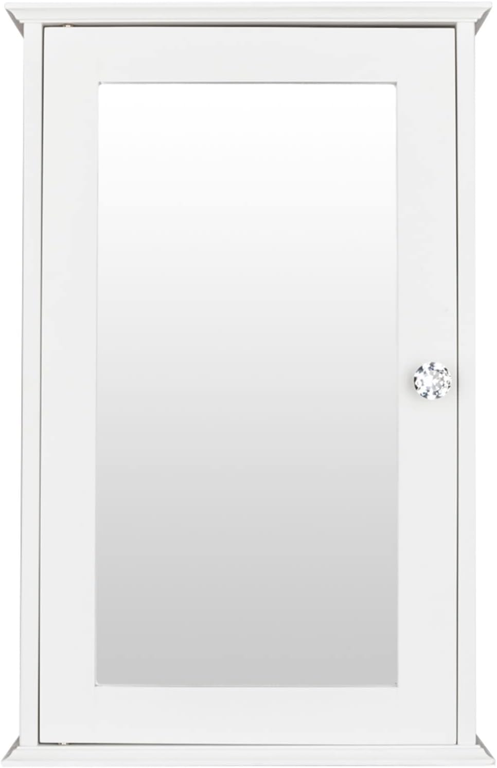 Mirror Wall Cabinet with Adjustable Shelves and Crystal Knob