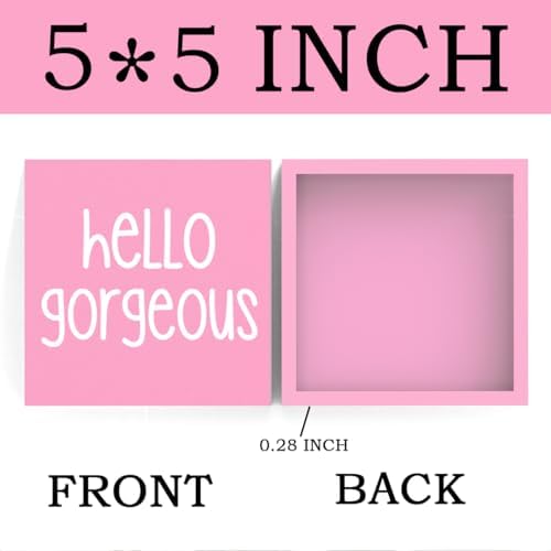 Funny Pink Bathroom Sign Box for Girls and Homes