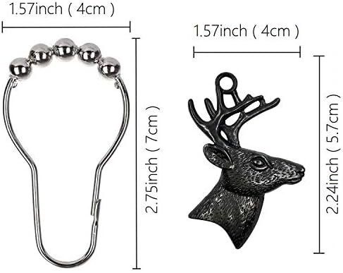 12-Piece Deer Dish Curtain Hook Set - Rustic CabinChristmas Decor