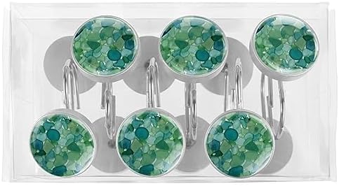 Bath Time Bliss 12 Colorful Beachglass Rustproof Hooks