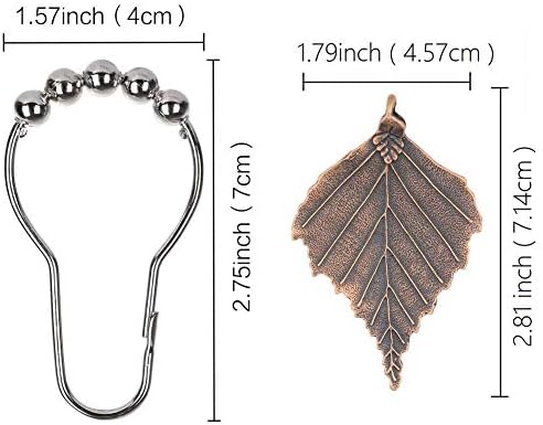 Birch Tree Leaf shower curtain hooks with vibrant autumnal design