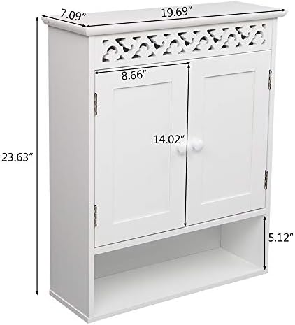 Bathroom Medicine Cabinet 2 Door Storage Cabinet with Adjustable Shelves