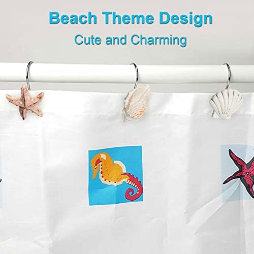 Elegant 12 Piece Seashell Shower curtain Hooks in Light Brown