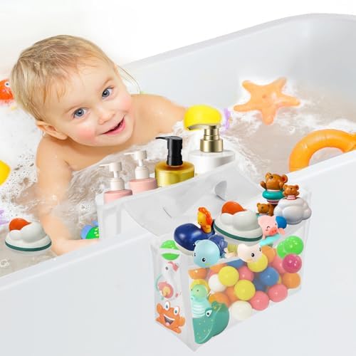 Bath Toy Storage Organizer with Dual Function