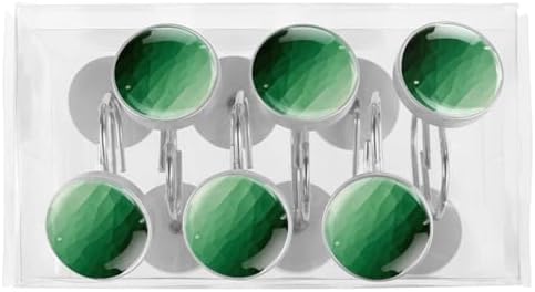 12-Pack Green Diamond Texture Shower Curtain Hooks