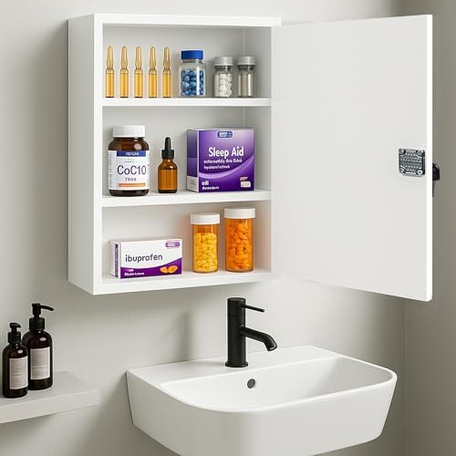 Royxen - Secure Setup Lock Medicine Cabinet for Easy Organization